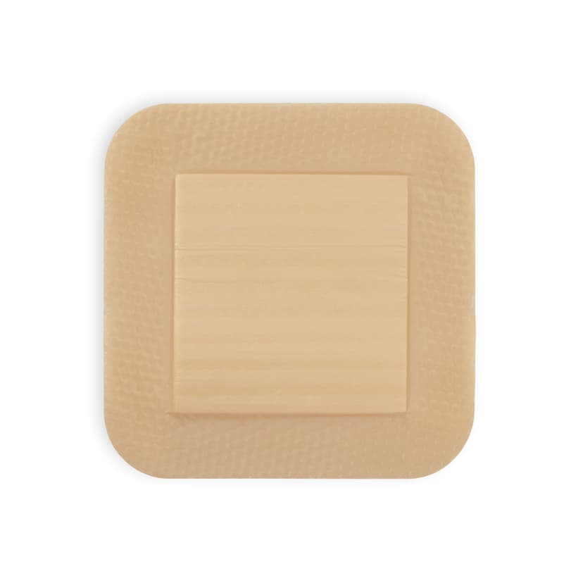 Askina® DresSil Border Lite-Upgrade Askina, with foil, silicone wound dressing, white background