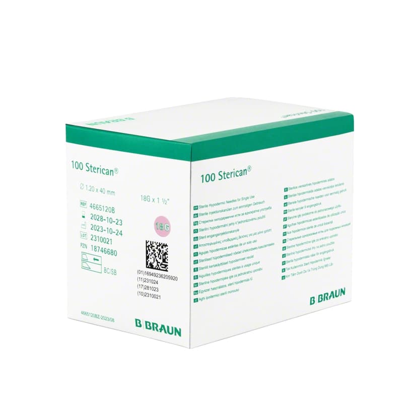 Sterican® BERPU Dispenser box-Hypodermic standard needles with Luer Lock connector and bevel length according to indication