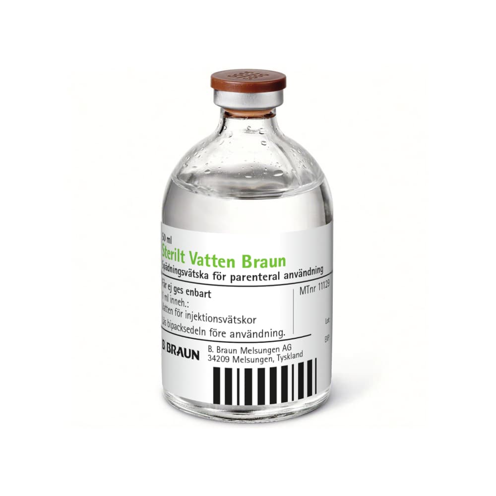 Sterilt vatten B. Braun Glasflaska 50 ml-Produktbild
