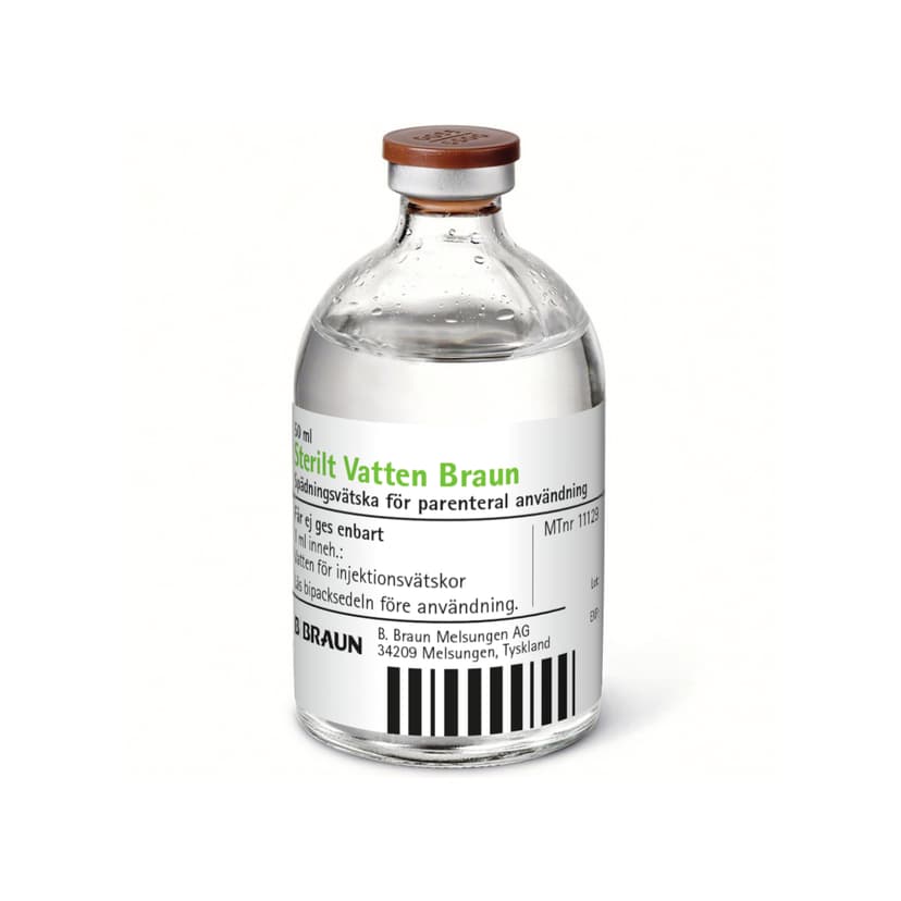 Sterilt vatten B. Braun Glasflaska 50 ml-Produktbild