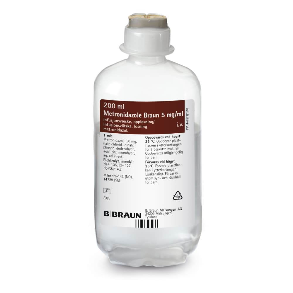 Metronidazol B. Braun 5mg/ml-Produktbild