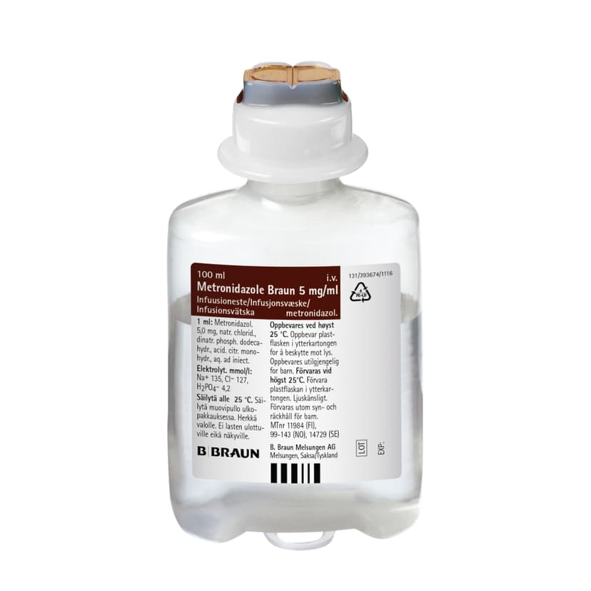 Metronidazol B. Braun 5mg/ml-Produktbild